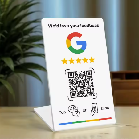 Stand up google review Cards